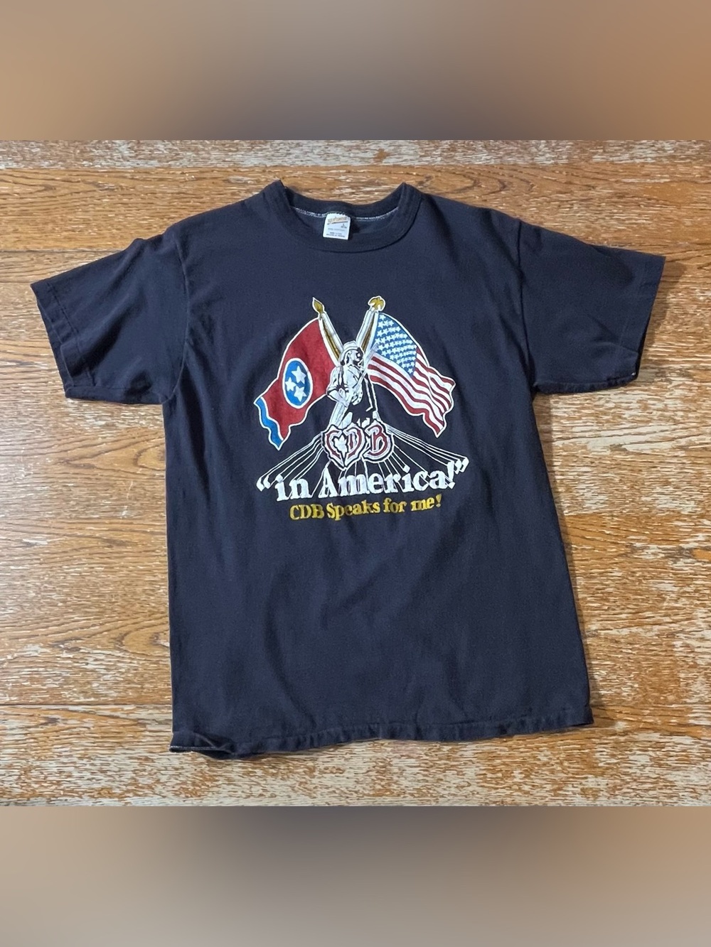 Vintage 1980 Charlie Daniels Band Patriotic Rock Band T-Shirt. Size Large 42-44